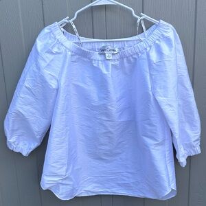 Sara Campbell White Off-Shoulder Blouse Size S – Excellent Condition
